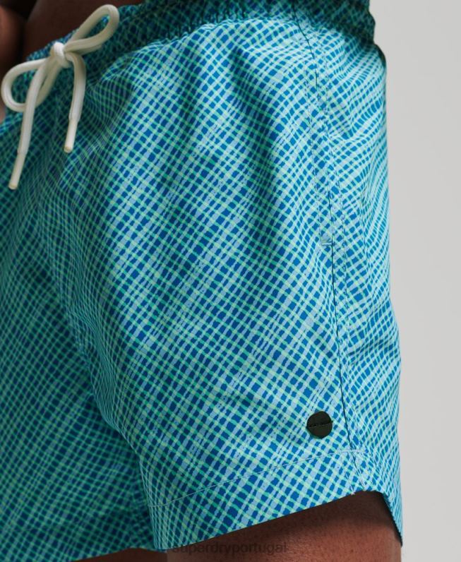 calções de banho reciclados studios homens azul claro roupas Superdry 2208H443