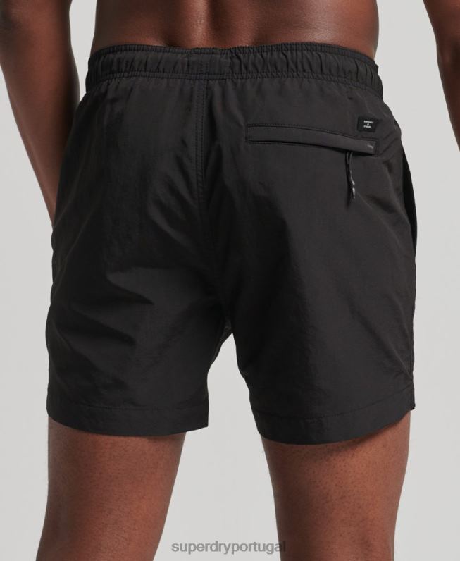 calções de banho reciclados studios homens preto roupas Superdry 2208H440