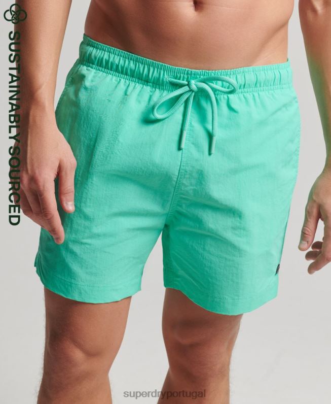 calções de banho reciclados studios homens verde roupas Superdry 2208H417