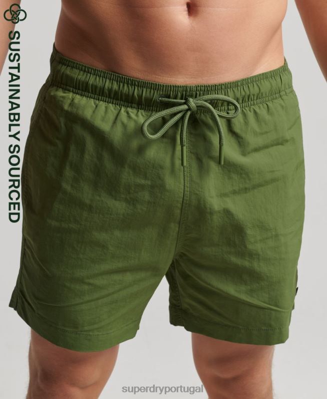 calções de banho reciclados studios homens verde roupas Superdry 2208H442