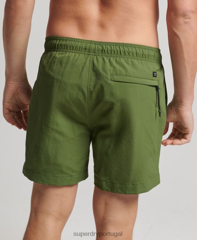 calções de banho reciclados studios homens verde roupas Superdry 2208H442
