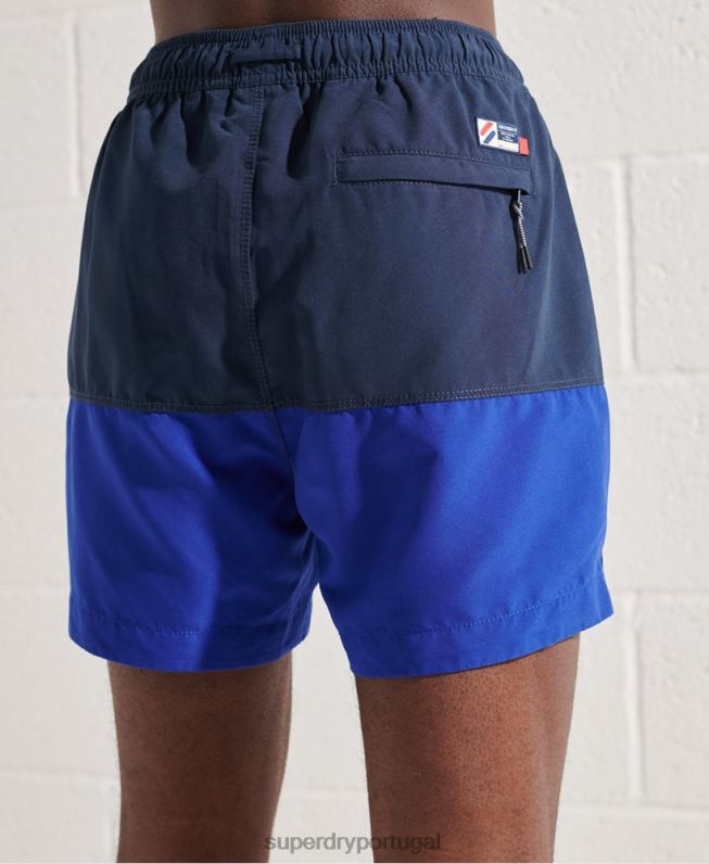 calções de banho tri series homens azul roupas Superdry 2208H432