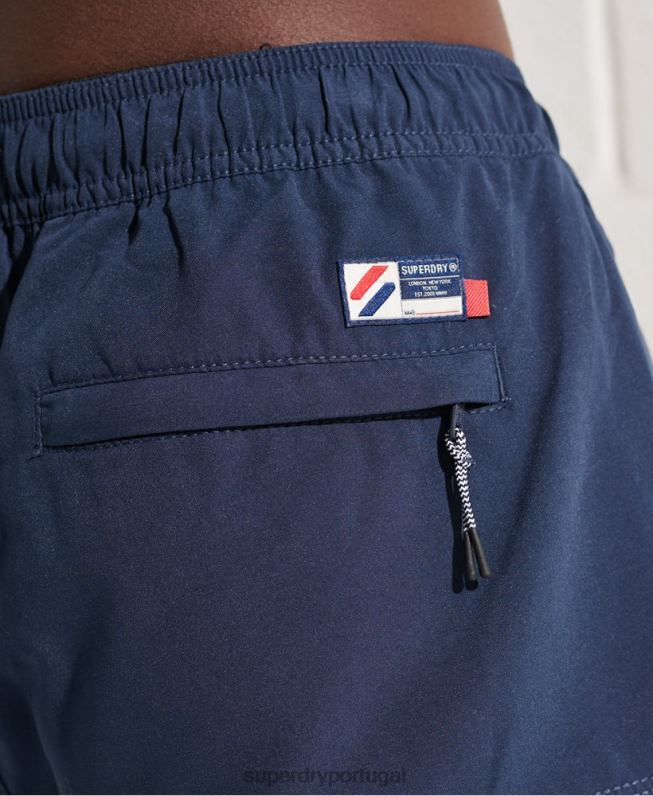 calções de banho tri series homens azul roupas Superdry 2208H432