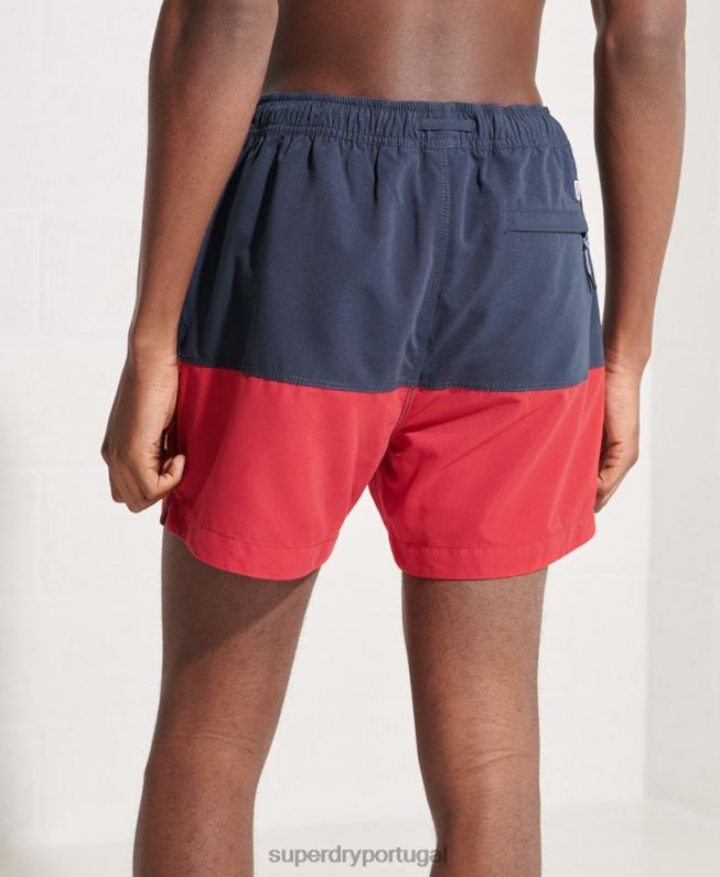 calções de banho tri series homens marinha roupas Superdry 2208H434