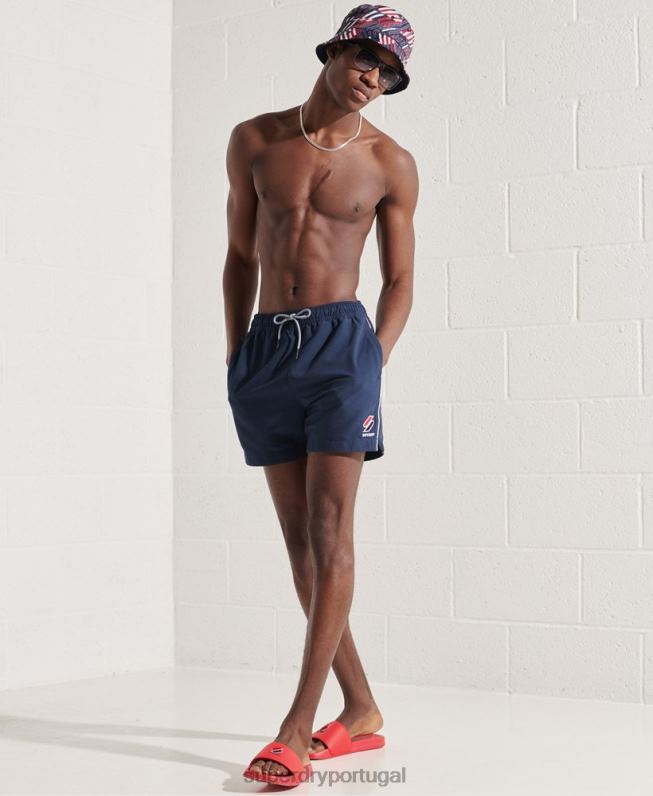 calções de banho tri series homens marinha roupas Superdry 2208H439