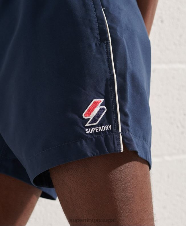 calções de banho tri series homens marinha roupas Superdry 2208H439