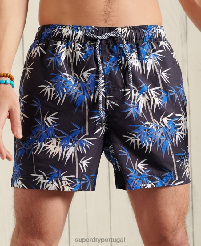 calção de banho de vôlei de praia super 5s homens azul claro roupas Superdry 2208H446