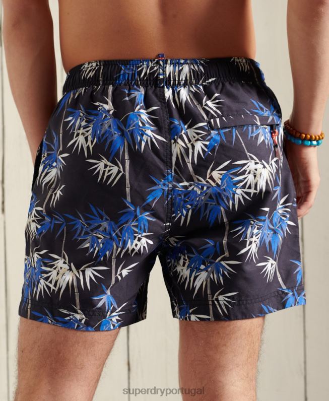 calção de banho de vôlei de praia super 5s homens azul claro roupas Superdry 2208H446