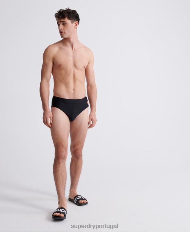 calção de banho homens preto roupas Superdry 2208H453