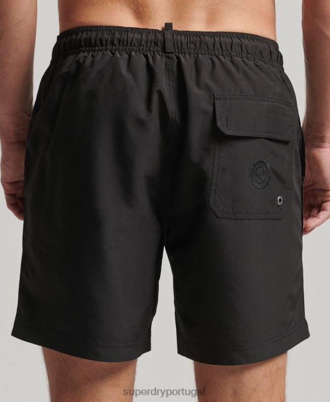calção de banho polo reciclado homens cinza escuro roupas Superdry 2208H397