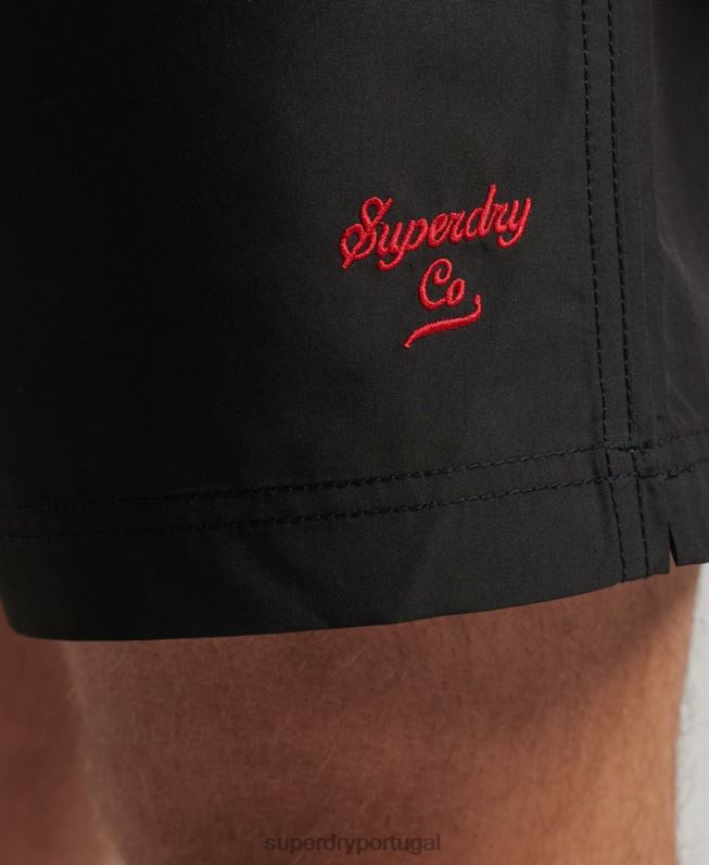 calção de banho polo reciclado homens cinza escuro roupas Superdry 2208H397