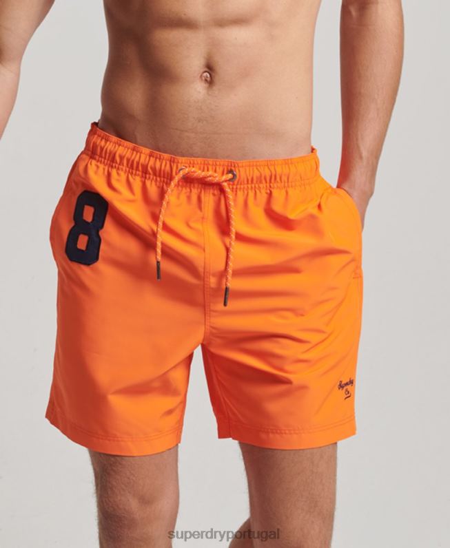 calção de banho polo reciclado homens laranja roupas Superdry 2208H391