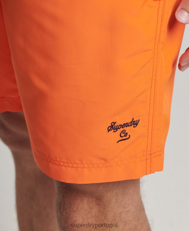 calção de banho polo reciclado homens laranja roupas Superdry 2208H391