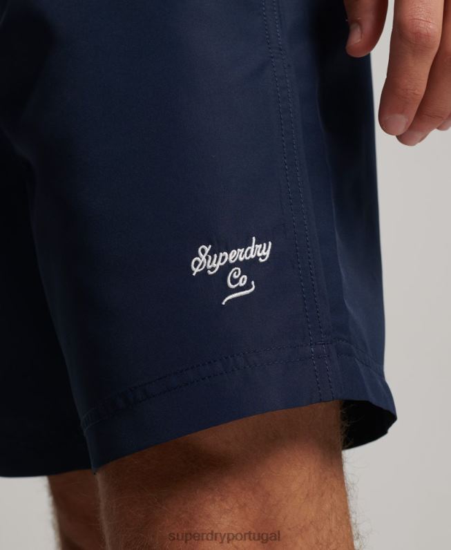 calção de banho polo reciclado homens marinha roupas Superdry 2208H389
