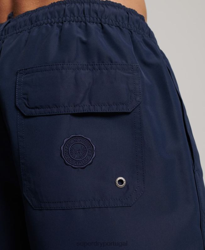 calção de banho polo reciclado homens marinha roupas Superdry 2208H389