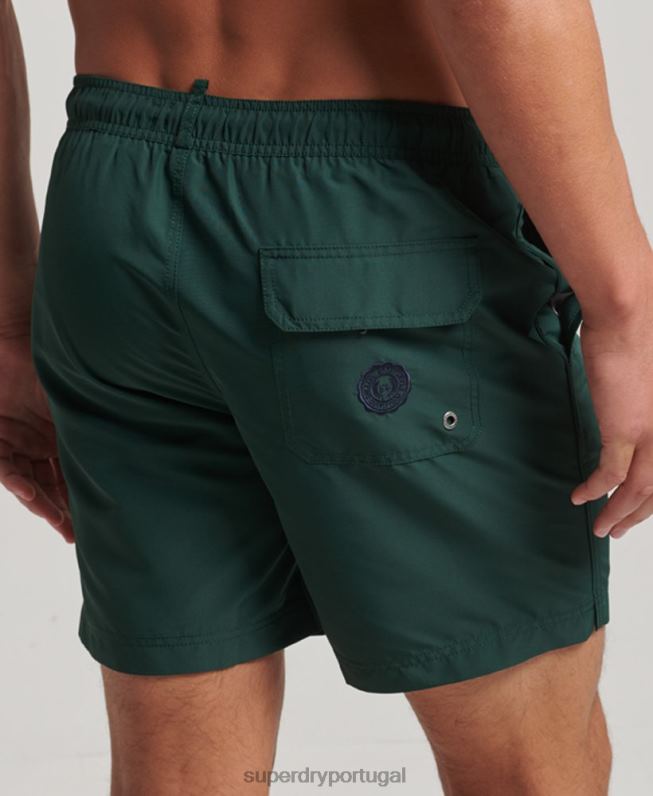calção de banho polo reciclado homens verde roupas Superdry 2208H394