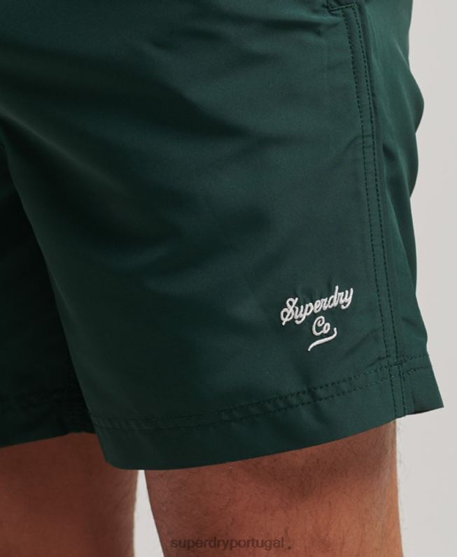 calção de banho polo reciclado homens verde roupas Superdry 2208H394