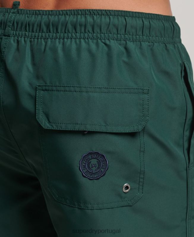calção de banho polo reciclado homens verde roupas Superdry 2208H394