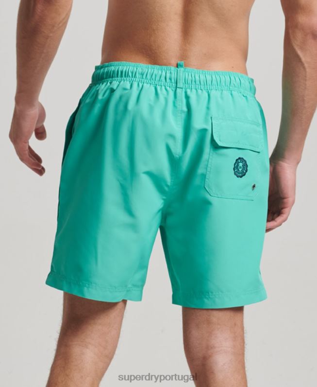 calção de banho polo reciclado homens verde roupas Superdry 2208H412
