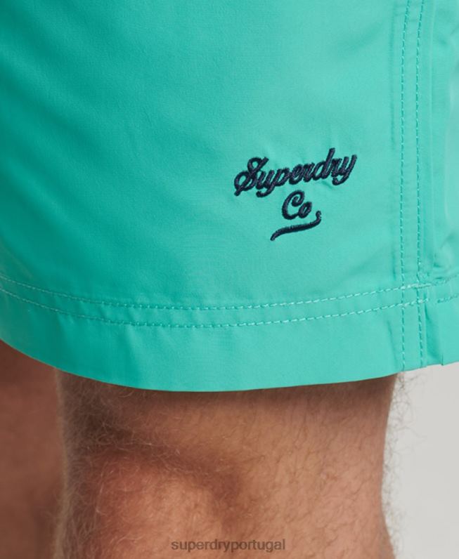calção de banho polo reciclado homens verde roupas Superdry 2208H412