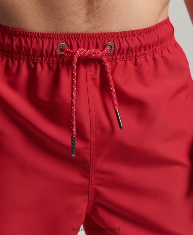 calção de banho polo reciclado homens vermelho roupas Superdry 2208H402