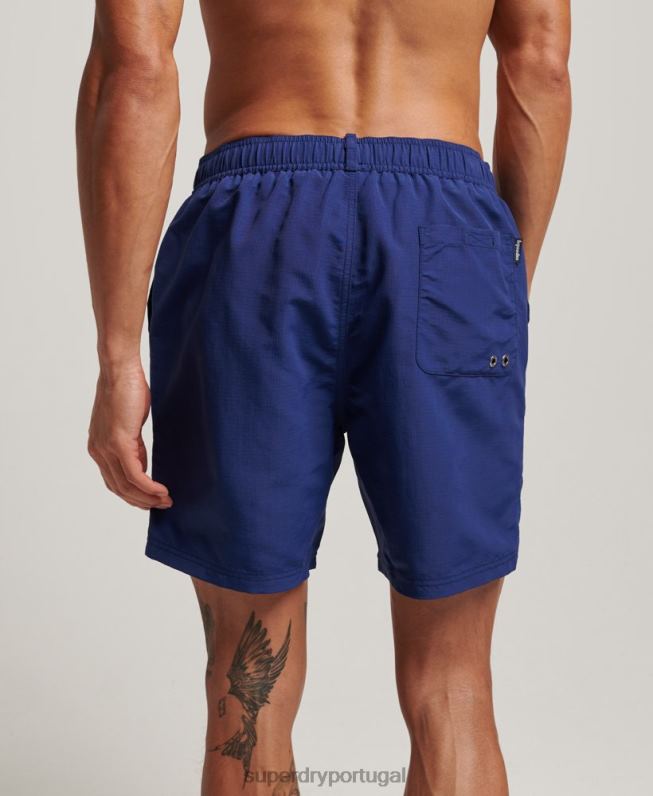 calção de banho reciclado ripstop homens azul roupas Superdry 2208H106