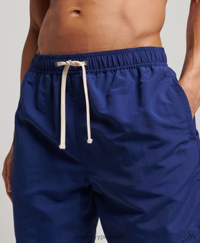 calção de banho reciclado ripstop homens azul roupas Superdry 2208H106