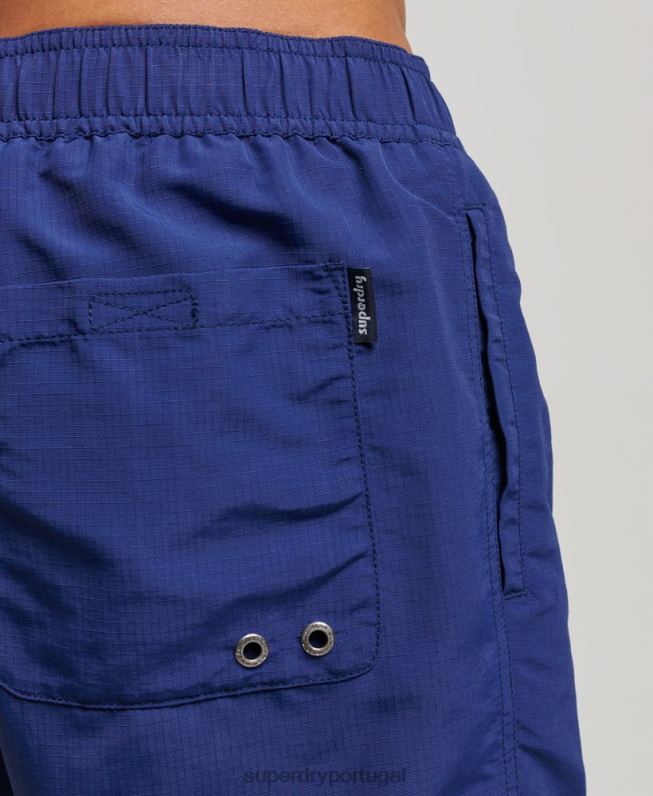 calção de banho reciclado ripstop homens azul roupas Superdry 2208H106