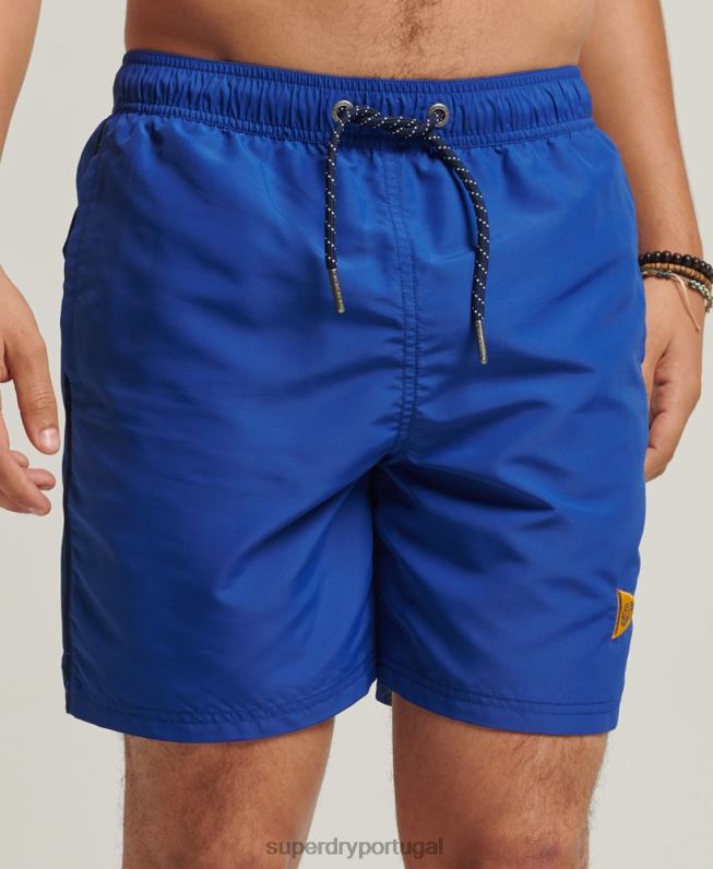 calção de banho vintage reciclado homens azul roupas Superdry 2208H426