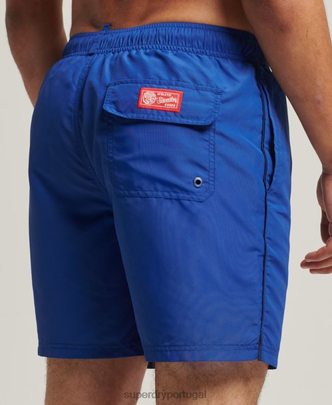 calção de banho vintage reciclado homens azul roupas Superdry 2208H426
