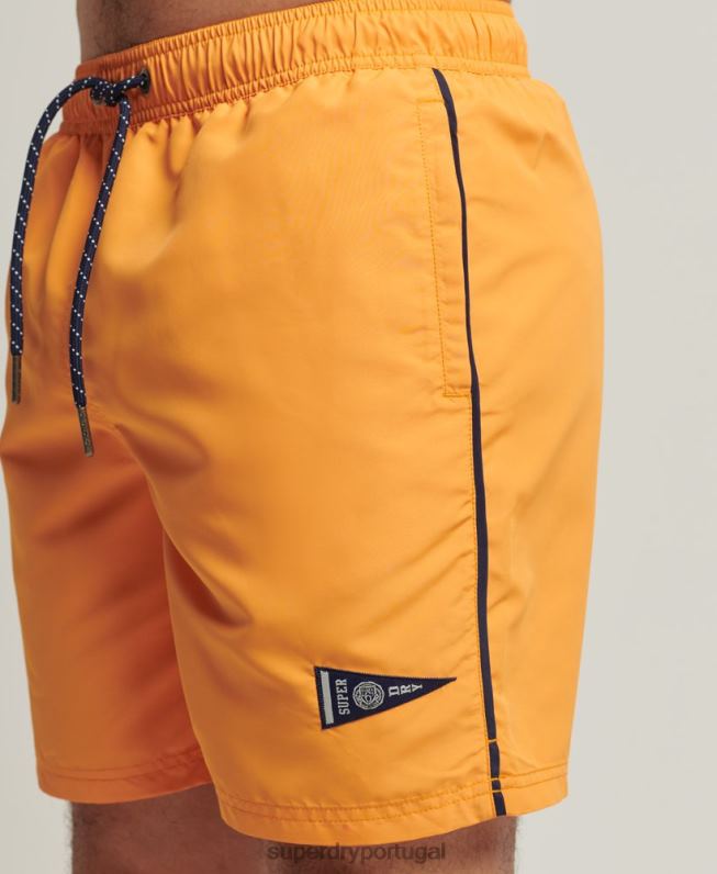 calção de banho vintage reciclado homens ouro roupas Superdry 2208H427