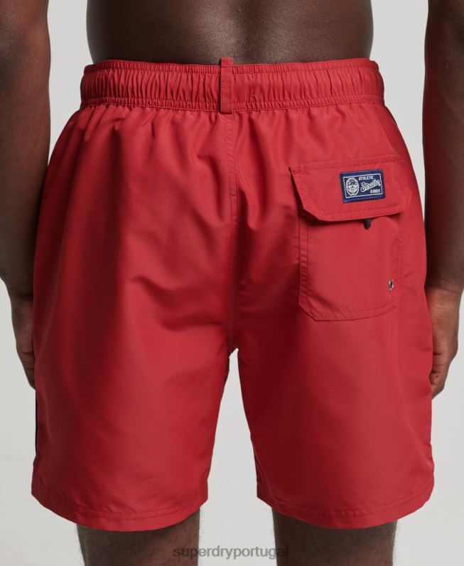 calção de banho vintage reciclado homens vermelho roupas Superdry 2208H413