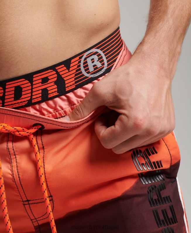 shorts de natação de vôlei estadual homens laranja roupas Superdry 2208H438