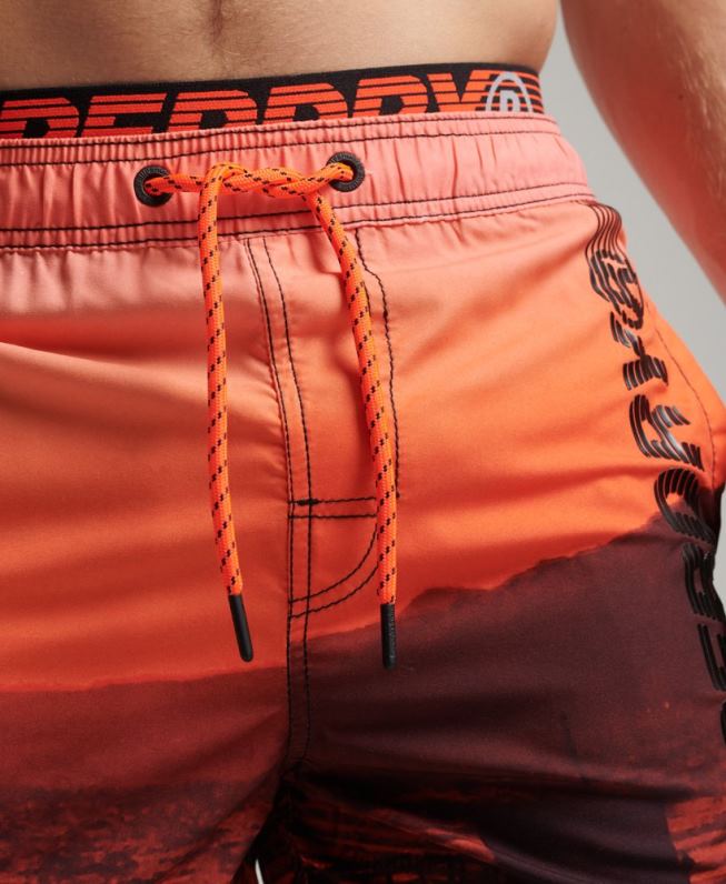 shorts de natação de vôlei estadual homens laranja roupas Superdry 2208H438