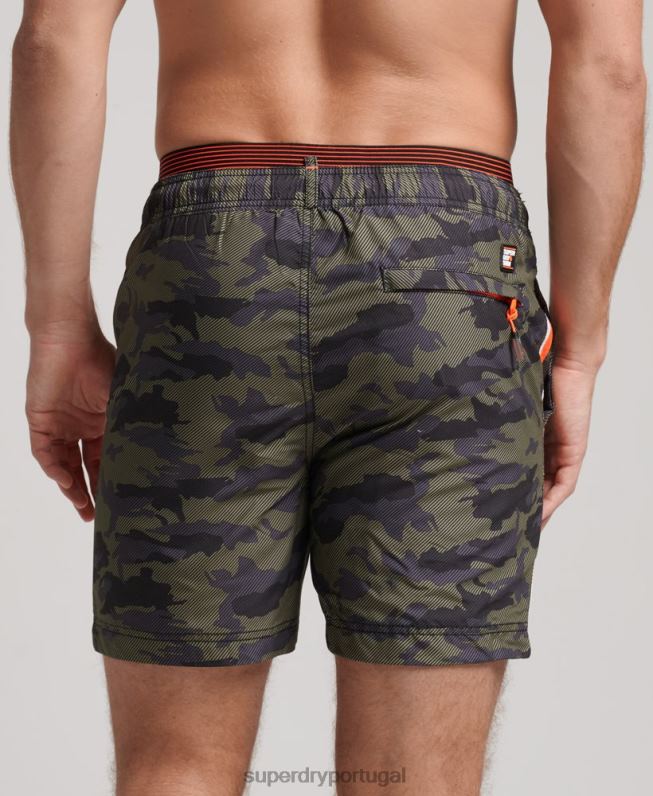 shorts de natação de vôlei estadual homens verde roupas Superdry 2208H447