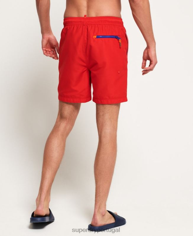 shorts de natação polo aquático homens vermelho roupas Superdry 2208H6499