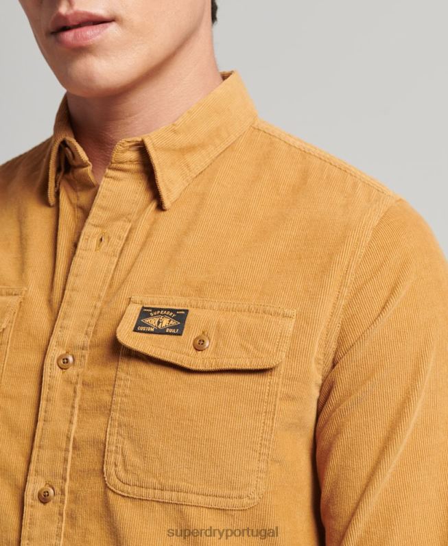 camisa de cordão de trilha homens amarelo roupas Superdry 2208H227