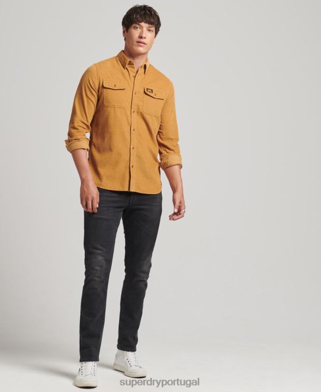 camisa de cordão de trilha homens amarelo roupas Superdry 2208H227