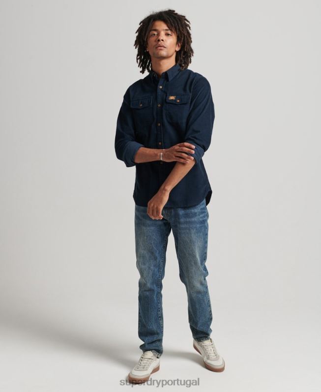camisa de cordão de trilha homens marinha roupas Superdry 2208H229