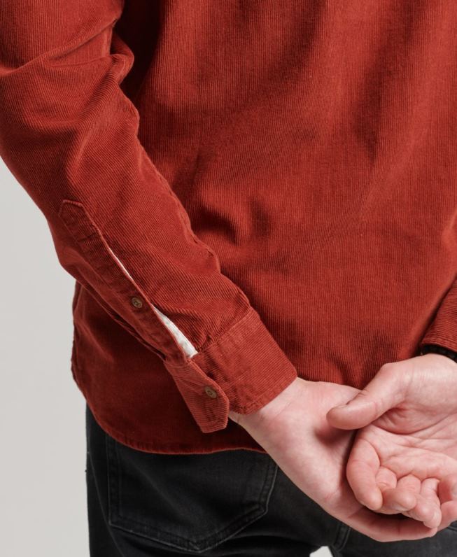 camisa de cordão de trilha homens marrom roupas Superdry 2208H228