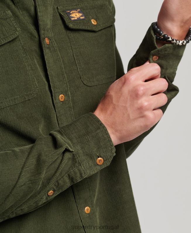 camisa de cordão de trilha homens verde roupas Superdry 2208H232