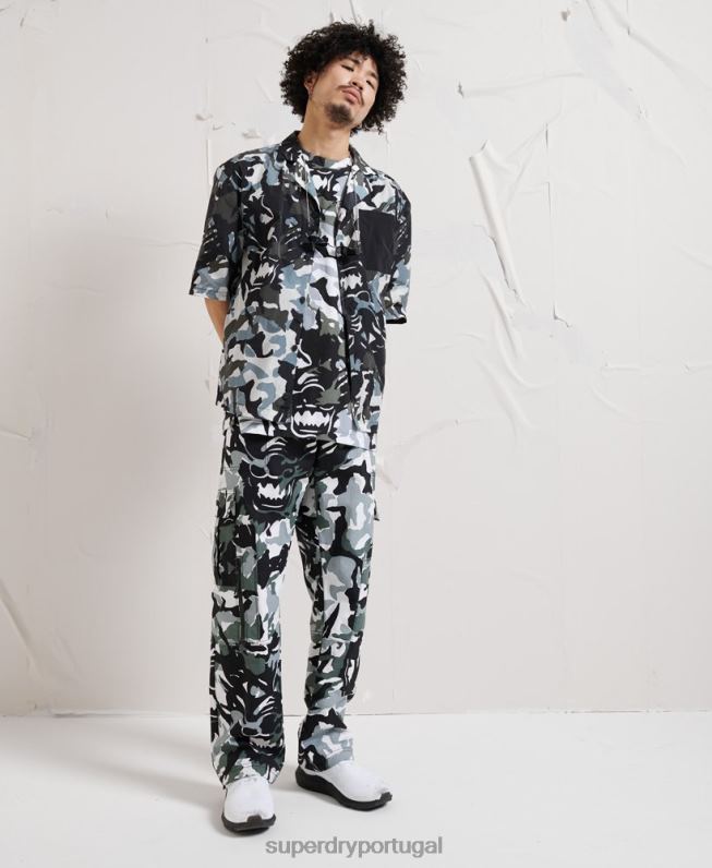 camisa de distopia de energia homens multi roupas Superdry 2208H220