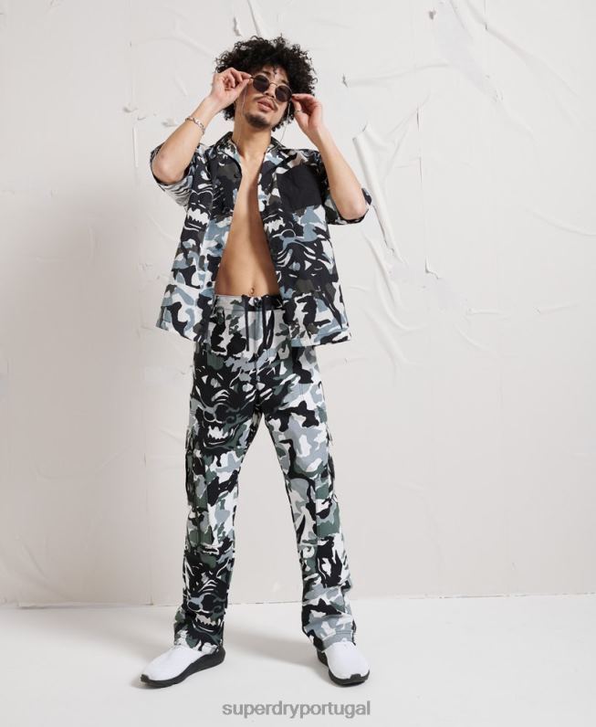 camisa de distopia de energia homens multi roupas Superdry 2208H220