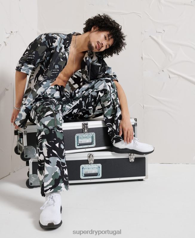 camisa de distopia de energia homens multi roupas Superdry 2208H220