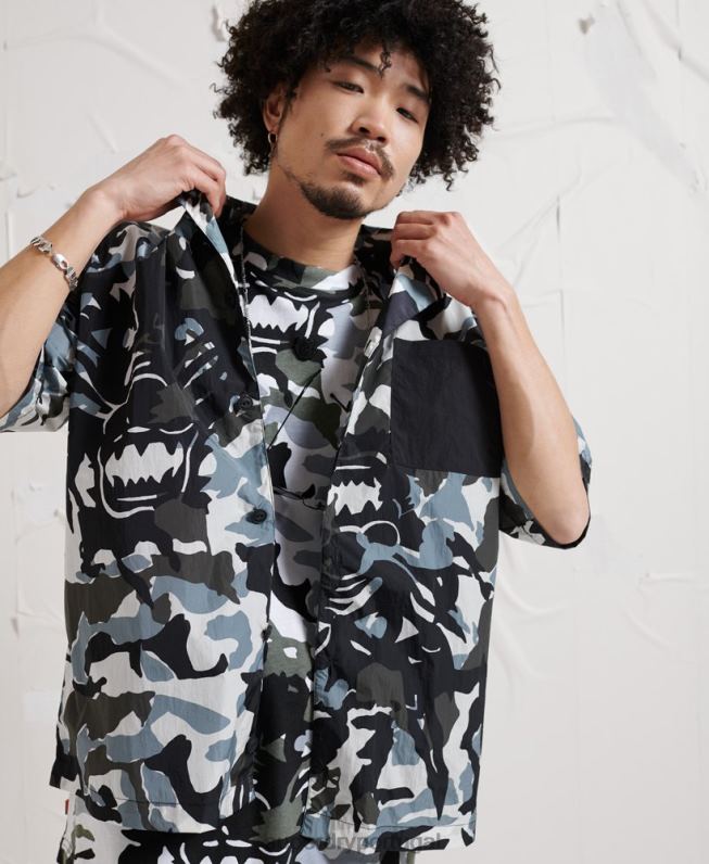 camisa de distopia de energia homens multi roupas Superdry 2208H220