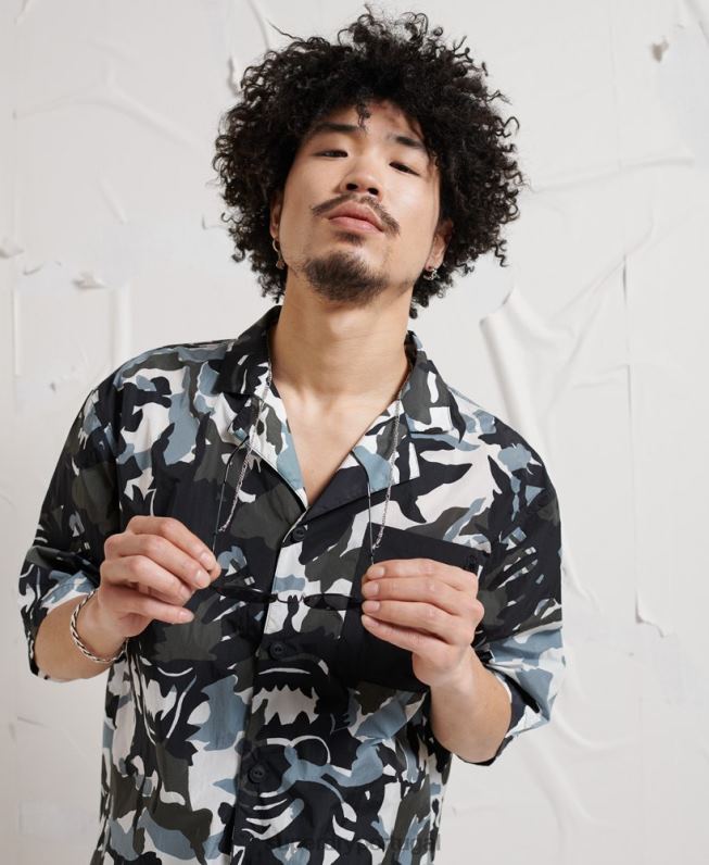 camisa de distopia de energia homens multi roupas Superdry 2208H220