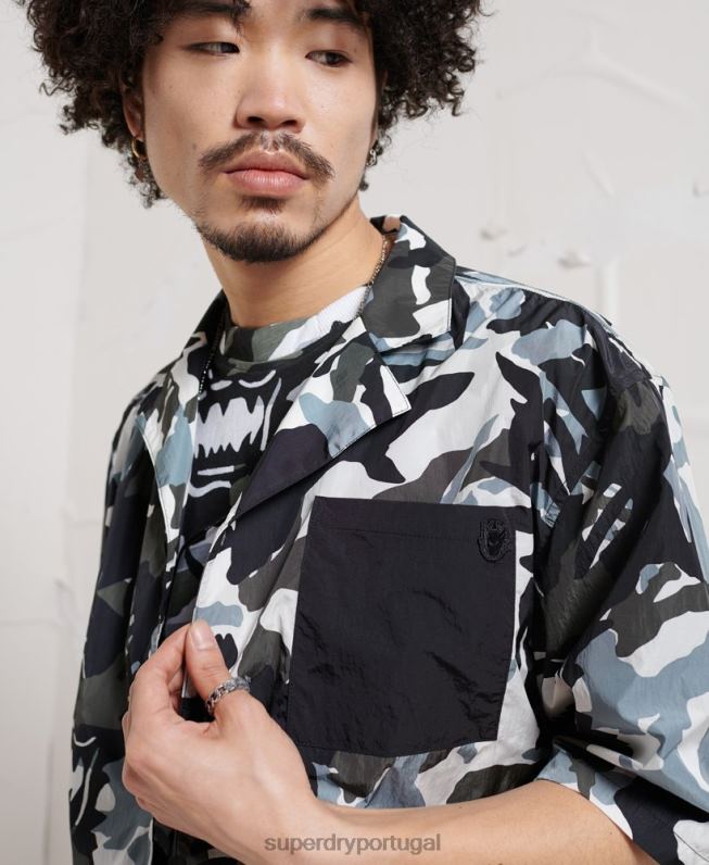 camisa de distopia de energia homens multi roupas Superdry 2208H220