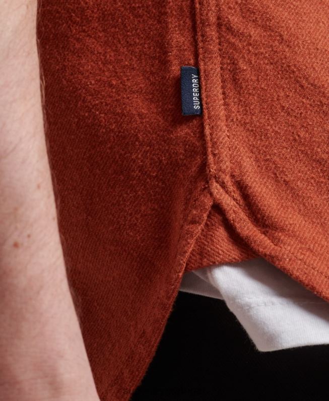 camisa de flanela trailsman de algodão orgânico homens laranja roupas Superdry 2208H158