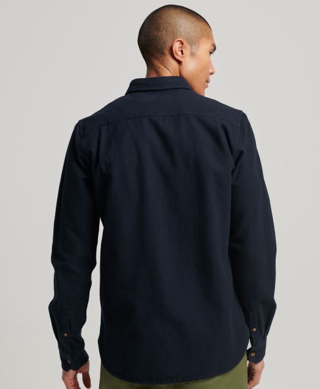 camisa de flanela trailsman de algodão orgânico homens marinha roupas Superdry 2208H179