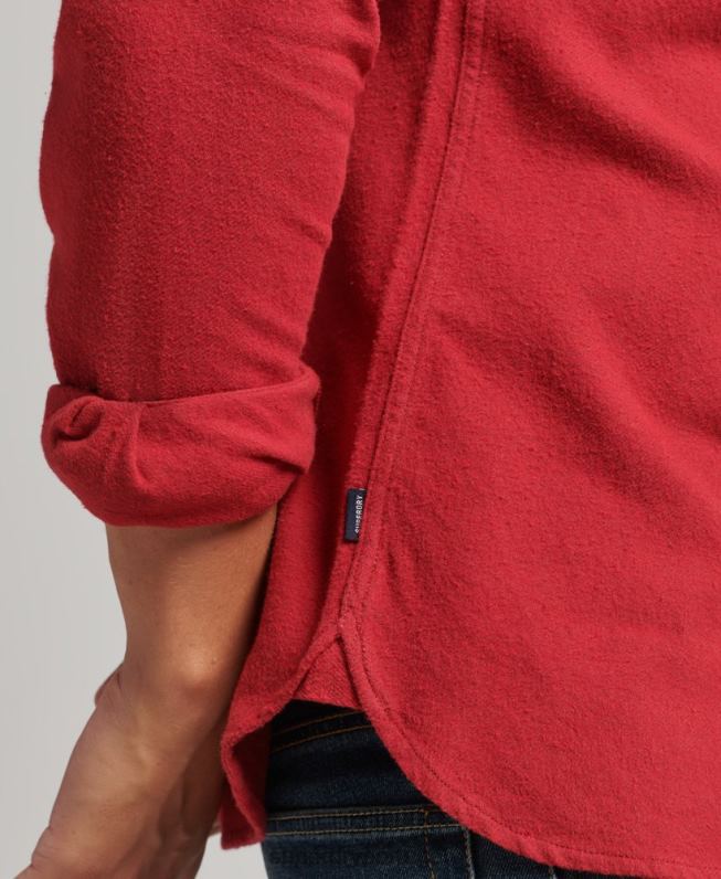 camisa de flanela trailsman de algodão orgânico homens vermelho roupas Superdry 2208H161